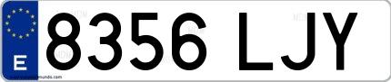 Ejemplo de matrícula española 8356 LJY