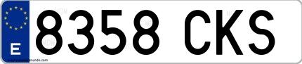 Ejemplo de matrícula española 8358 CKS