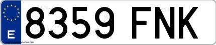 Ejemplo de matrícula española 8359 FNK