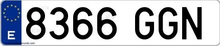 Ejemplo de matrícula española 8366 GGN