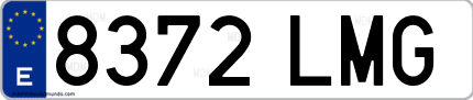 Ejemplo de matrícula de coche ordinaria 8372 LMG