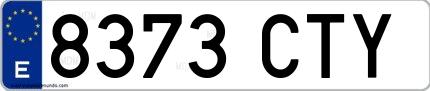 Ejemplo de matrícula española 8373 CTY