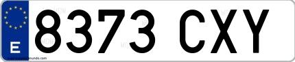 Ejemplo de matrícula española 8373 CXY