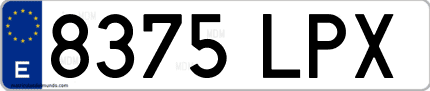 Ejemplo de matrícula de coche ordinaria 8375 LPX
