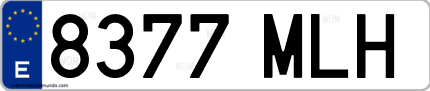 Ejemplo de matrícula de coche ordinaria 8377 MLH