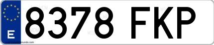 Ejemplo de matrícula española 8378 FKP