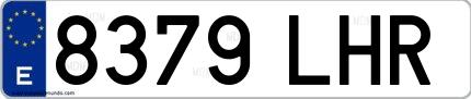 Ejemplo de matrícula española 8379 LHR