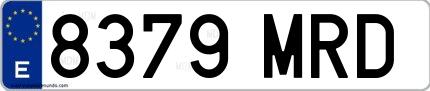 Ejemplo de matrícula española 8379 MRD