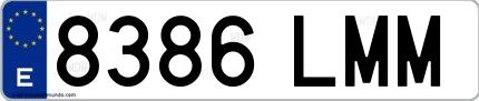 Ejemplo de matrícula española 8386 LMM