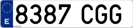 Ejemplo de matrícula española 8387 CGG