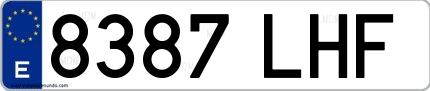 Ejemplo de matrícula española 8387 LHF