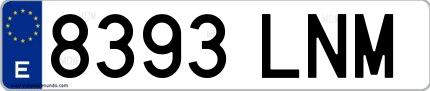 Ejemplo de matrícula española 8393 LNM
