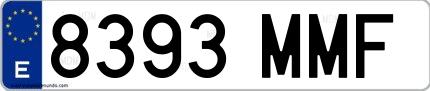 Ejemplo de matrícula española 8393 MMF