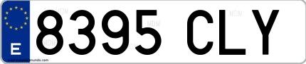 Ejemplo de matrícula española 8395 CLY