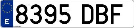 Ejemplo de matrícula española 8395 DBF