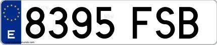 Ejemplo de matrícula española 8395 FSB