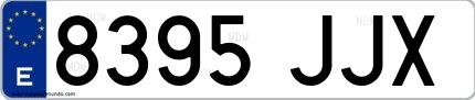 Ejemplo de matrícula española 8395 JJX