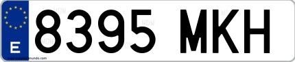 Ejemplo de matrícula española 8395 MKH
