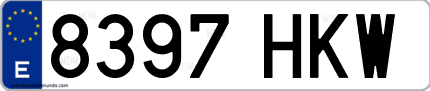 Ejemplo de matrícula de coche ordinaria 8397 HKW