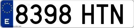Ejemplo de matrícula española 8398 HTN