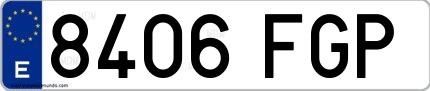 Ejemplo de matrícula española 8406 FGP