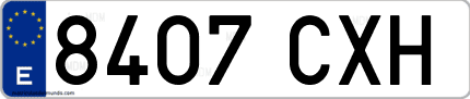 Ejemplo de matrícula de coche ordinaria 8407 CXH