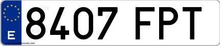 Ejemplo de matrícula española 8407 FPT