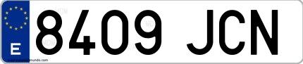 Ejemplo de matrícula española 8409 JCN