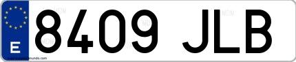 Ejemplo de matrícula española 8409 JLB