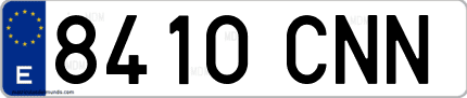 Ejemplo de matrícula de coche ordinaria 8410 CNN