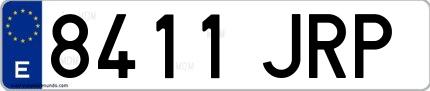 Ejemplo de matrícula española 8411 JRP