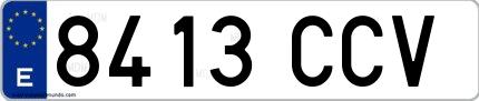 Ejemplo de matrícula española 8413 CCV