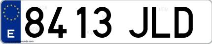 Ejemplo de matrícula española 8413 JLD