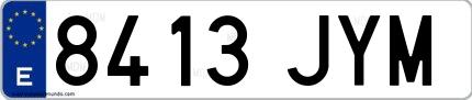 Ejemplo de matrícula española 8413 JYM