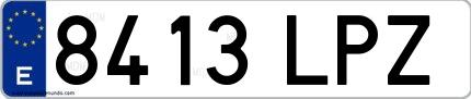 Ejemplo de matrícula española 8413 LPZ