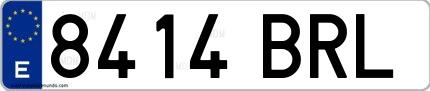 Ejemplo de matrícula española 8414 BRL