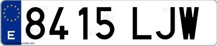 Ejemplo de matrícula española 8415 LJW