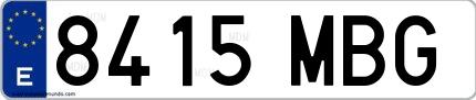 Ejemplo de matrícula española 8415 MBG
