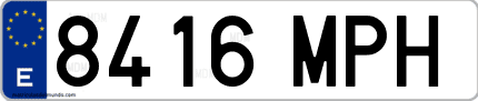 Ejemplo de matrícula de coche ordinaria 8416 MPH