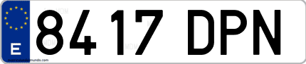 Ejemplo de matrícula de coche ordinaria 8417 DPN