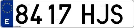 Ejemplo de matrícula española 8417 HJS