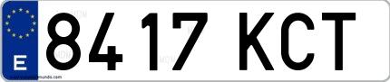 Ejemplo de matrícula española 8417 KCT