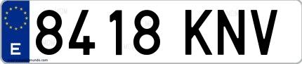 Ejemplo de matrícula española 8418 KNV