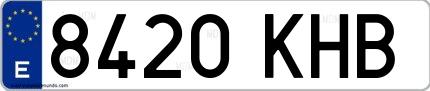 Ejemplo de matrícula española 8420 KHB