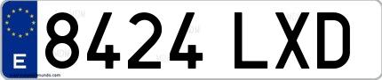 Ejemplo de matrícula española 8424 LXD