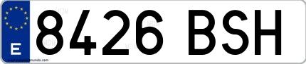 Ejemplo de matrícula española 8426 BSH
