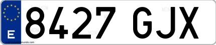 Ejemplo de matrícula española 8427 GJX