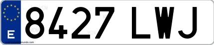 Ejemplo de matrícula española 8427 LWJ