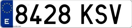 Ejemplo de matrícula española 8428 KSV