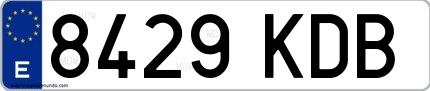 Ejemplo de matrícula española 8429 KDB